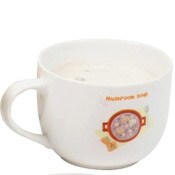 Wholesale - 16oz "MUSHROOM SOUP" CERAMIC SOUP MUG W/VENTED LID AND DAY DOT MAISON SUCASA C/P 36, UPC: 810094755713